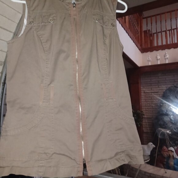 Tribal Women's Hooded Vest SZ 6 Brown - Picture 1 of 5